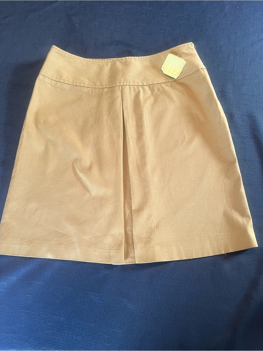 liz & co. Tan A-Line Skirt with Center Pleat